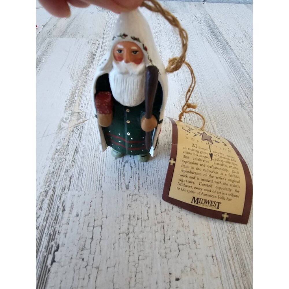 Randy tate Midwest Cannon Santa folk art ornament falls wooden‎ rustic